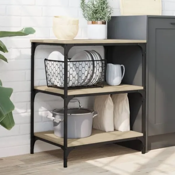 vidaXL Hyllor>Köksvagn sonoma-ek 60x41x76 cm konstruerat trä