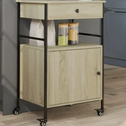 vidaXL Köksö>Köksvagn sonoma-ek 56x43x89,5 cm konstruerat trä