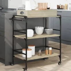 vidaXL Köksö>Köksvagn sonoma-ek 81,5x41x92,5 cm konstruerat trä