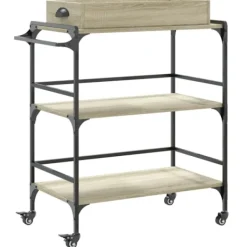 vidaXL Köksö>Köksvagn sonoma-ek 81,5x41x92,5 cm konstruerat trä