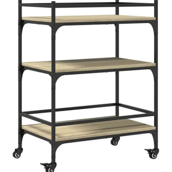 vidaXL Köksö>Köksvagn sonoma-ek 65x40x86,5 cm konstruerat trä