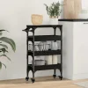 vidaXL Köksö>Köksvagn Svart Ek 53 x 20 x 76 cm Konstruerat trä