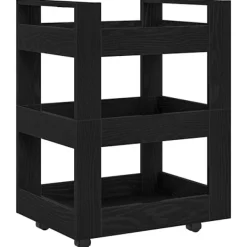 vidaXL Köksö>Köksvagn Svart Ek 60 x 45 x 80 cm Konstruerat trä