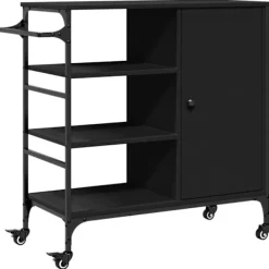 vidaXL Köksö>Köksvagn svart 87,5x38,5x84,5 cm konstruerat trä