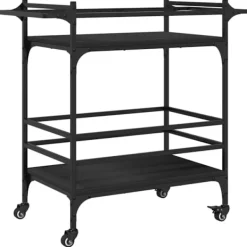 vidaXL Köksö>Köksvagn svart 82x40x78,5 cm konstruerat trä