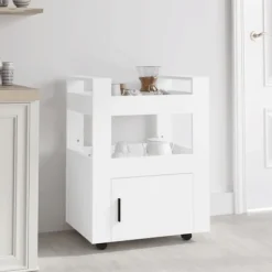 vidaXL Köksö>Köksvagn vit 60x45x80 cm konstruerat trä