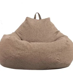 Sittsäckar>Klassiskt bönpåsesofföverdrag, Lazy Lounger bönpåse förvaringsstolöverdrag utan fyllning, enfärgad enkel design 80*90CM