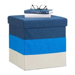 B2X Pallar>Klädd pall med färgglada ränder