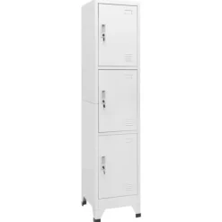 vidaXL Skåp>Klädskåp för omklädningsrum med 3 fack stål 38x45x180 cm