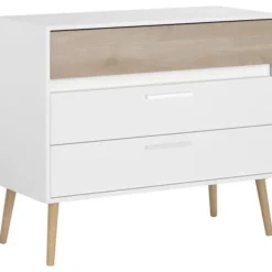 PARISOT Byråer>Kommod - AALBORG - 3 lådor - Vit - Skandinavisk stil - 90,8 x 40 x 77,5 -