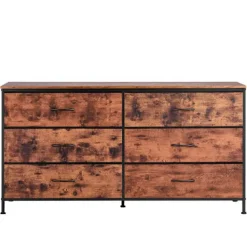 DUOKU Byråer>Kommod - - ZWE-BC-SS-03 - 6 Lådor - 130x39x69 cm - Förvaringsmöbel