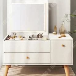 TECH DISCOUNT Sminkbord>Kommod - TD® - Modern sminkspegel - Spegel inkluderad - Praktisk förvaring - Minimalistisk stil