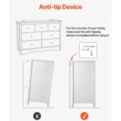 DUOKU Byråer>Kommode - - 7 Lådor - Trä med Glidbana - Minimalistisk Design - Stötsäker