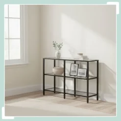 Northix Småbord>Konsolbord med 3 glashyllor – Modern design