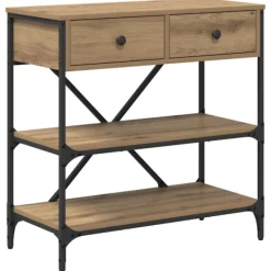 vidaXL Sideboards>Konsolbord med låda med hylla Brun 100 x 34,5 x 75 cm trä