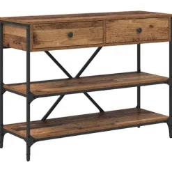 vidaXL Sideboards>Konsolbord med låda med hylla Brun 100 x 34,5 x 75 cm trä