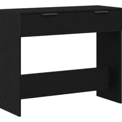 vidaXL Sminkbord>Konsolbord med låda Svart Ek 30 x 36 x 75 cm Konstruerat trä