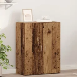 vidaXL Skåp>Kontorsskåp med dörr Svart Ek 70 x 32 x 77.5 cm Konstruerat trä