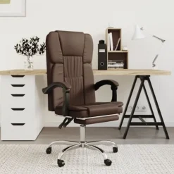 vidaXL Kontorsmöbler>Kontorsstol brun konstläder