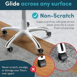 Kontorsmöbler>Kontorsstol Hjul Ersättning Gummi Stolkastare För Hårda Golv Och Mattor, Set Om 5, Kraftiga Kontorsstolshjul