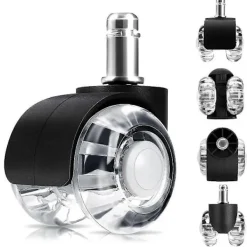 Kontorsmöbler>Kontorsstol Hjul Set om 5, 360° Tysta Rullhjul, Repsäkra för Hårdträ- & Klinkergolv [DB]