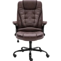 vidaXL Kontorsmöbler>Kontorsstol mörkbrun konstmocka