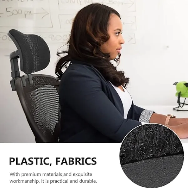 Glad Kontorsmöbler>Kontorsstol Nackstöd Fäste Universellt Nackkudde Klädd Justerbar Höjd Vinkel Svart och svart Black and black