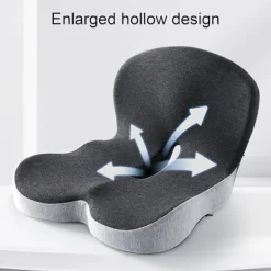 Kontorsmöbler>Kontorsstolskudde i Memory Foam, L-formade integrerade sittdynor, Stolsdyna för skydd av nedre rygg och svanskota, Ländryggsstöd-XS7-