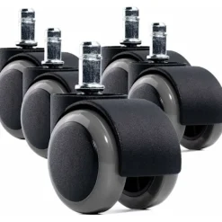 Kontorsmöbler>Kontorsstolsrullar - 5 st x 11 x 49 mm - Hjul till dator- och spelstolar - Möbelhjul till hårda, laminerade, trä- och kakelgolv