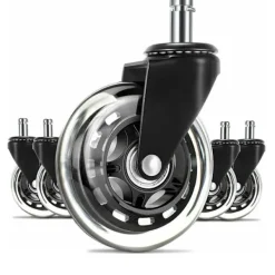 Kontorsmöbler>Kontorsstolsrullar 5 st, 11x22 mm Swivelhjul för Stolar, 360° Tyst Rullning, Slitstark, Repskydd, Kontorsstolsrulle