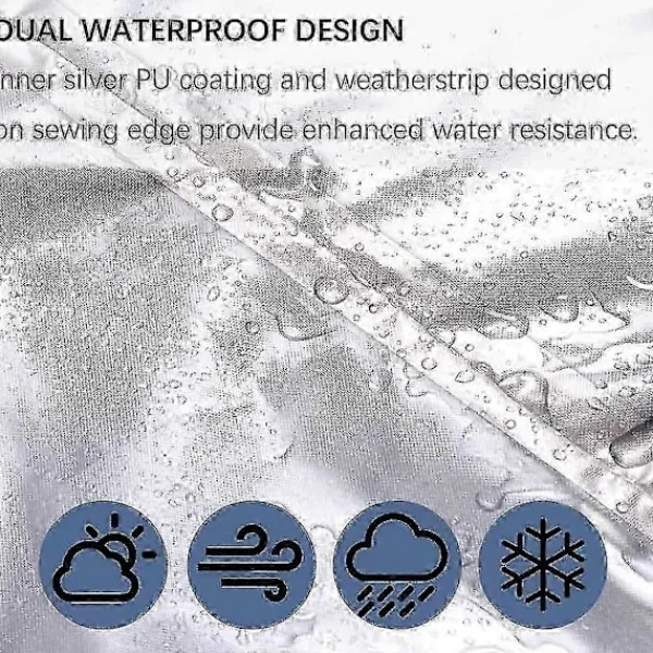 Sittpuffar>Kraftig 420d Oxford Rund Trädgårdsmöbelöverdrag Vattentätt Inomhus Utomhus Cirkulärt 185 x 110 cm