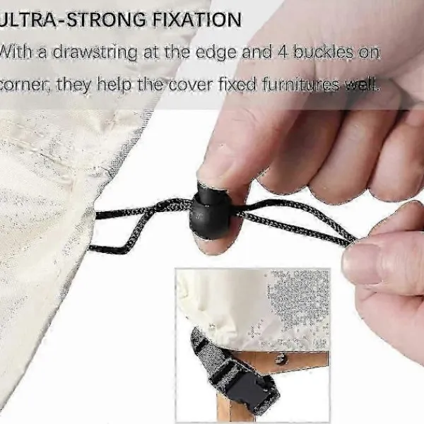 Sittpuffar>Kraftig 420d Oxford Rund Trädgårdsmöbelöverdrag Vattentätt Inomhus Utomhus Cirkulärt 185 x 110 cm