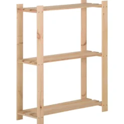 vidaXL Hyllor>Lagerhylla 3 hyllplan 60x28,5x90 cm massiv furu