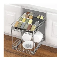 Crowned Hyllor>4-lagers Kryddburksarrangör Akryl Kryddställ Fack Kryddflaska Förvaringsställ Kökslåda