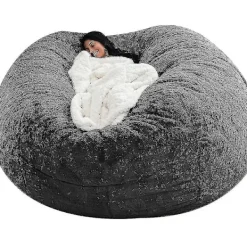 LAIQIANKUA Sittpuffar>Lazy Sofa Bean Bag Bean Bag Cover Stol Kudde 150*75CM