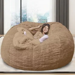 Sittsäckar>Lazy Soffa Sittsäck Fuskpäls Sittsäck Soffa (Endast sittsäcksöverdrag) (180*90)