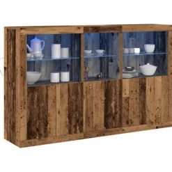 vidaXL Sideboards>LED-sido bord Gammalt trä 162 x 37 x 100 cm Konstruerat trä