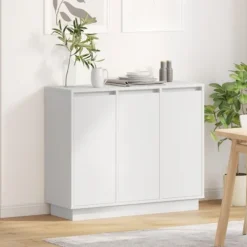 vidaXL Sideboards>LED-sido bord Vit 90 x 32 x 75 cm Konstruerat trä