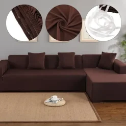 Generic Stolar>L-formad Hörnsofföverdrag Hemmöbler Skydd 3+2 Sitsar (Kaffe) coffee