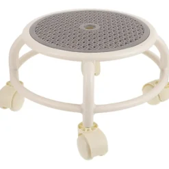 Pallar>Låg Pall Med Hjul Snurrbar Rullpall Liten Pall Rund Låg Pall För Pedikyr 35X35cm