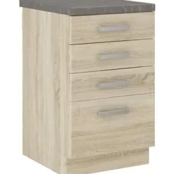 AUCUNE Byråer>Lågskåp med 4 lådor med bänkskiva - Sonoma ekfinish - L 40 x D 51,6 x H 85 cm - LASSEN