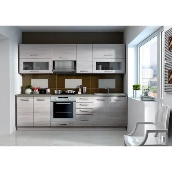 AUCUNE Byråer>Lågskåp med 4 lådor med bänkskiva - Sonoma ekfinish - L 40 x D 51,6 x H 85 cm - LASSEN