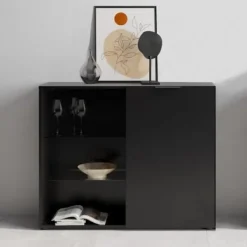 AUCUNE Sideboards>Liten förvaringsenhet - Svart dekor - L99,1 x H81,3 x D31,5 cm - Tillverkad i Tyskland