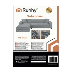 Northio Soffor>Ljusgrå Sofföverdrag, 145-185cm, Stretchtyg