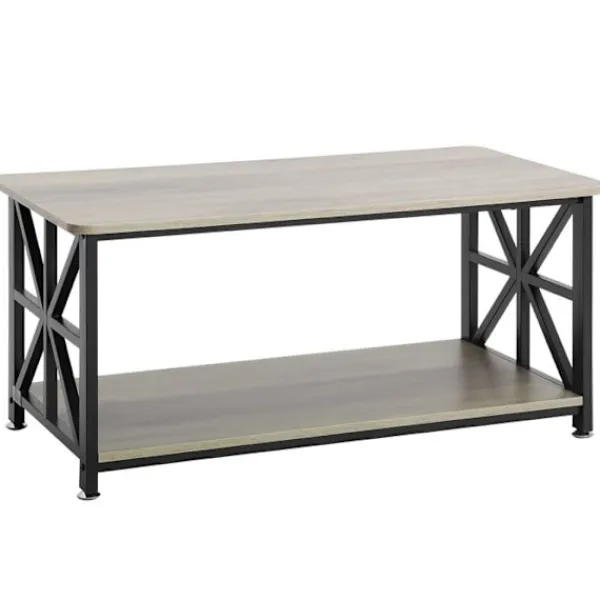 DUOKU Soffbord>Längdbord - - KLLT-07 - Brun och Svart - 100 cm - Öppen Förvaring