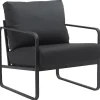 BellaFurn Fåtöljer>Lounge Chair Relax Chair - Bekvämt sittposition, metallram - Artificiellt läder eller tyg | Färg: Svart | Material: Artificiellt läder