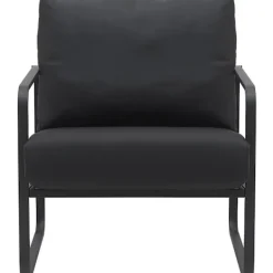 BellaFurn Fåtöljer>Lounge Chair Relax Chair - Bekvämt sittposition, metallram - Artificiellt läder eller tyg | Färg: Svart | Material: Artificiellt läder