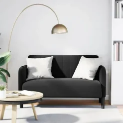 vidaXL Soffor>Loveseat soffa svart 109 cm sammet