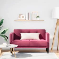 vidaXL Soffor>Loveseat soffa vinröd 111 cm sammet