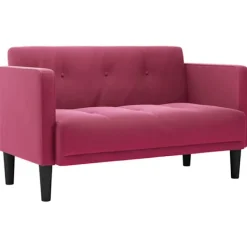 vidaXL Soffor>Loveseat soffa vinröd 111 cm sammet
